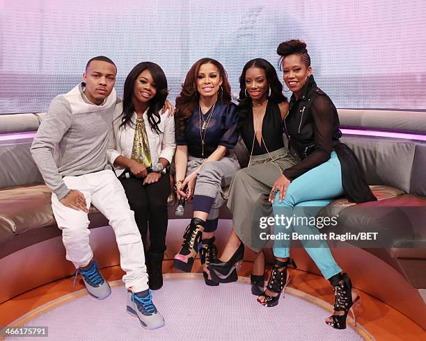 Bow Wow, Gabby Douglas, Keshia Chante, Imani Hakim, and Regina King attend 106 & Park at BET studio on January 30, 2014 in New York City.