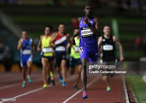 David Rudisha of Kenya competes in the mens 800m during the Sydney Track Classic at Sydney Olympic Park on March 14, 2015 in Sydney, Australia.