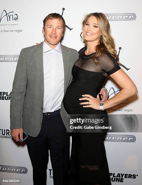 Olympic skier and World Cup alpine ski racer Bode Miller and his wife, professional beach volleyball player/model Morgan Beck arrive at the Derek...