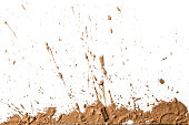 Light brown clay artistically sprayed up