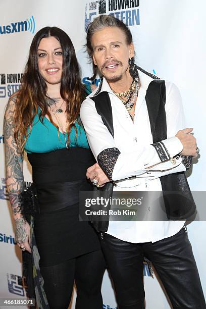 Mia Tyler and Steven Tyler attend SiriusXM's "Howard Stern Birthday Bash" at Hammerstein Ballroom on January 31, 2014 in New York City.