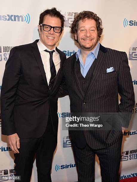 Johnny Knoxville and Jeff Ross attend "Howard Stern's Birthday Bash" presented by SiriusXM, produced by Howard Stern Productions at Hammerstein...