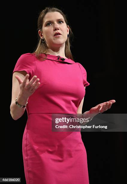 Jo Swinson MP, Under Secretary of State for Women and Equalities, delivers her keynote speech to delegates during party's spring conference at the...