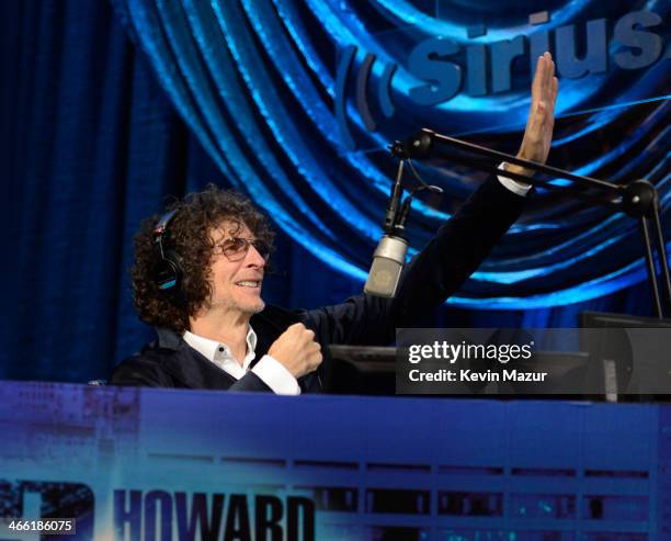 Howard Stern speaks onstage at "Howard Stern's Birthday Bash" presented by SiriusXM, produced by Howard Stern Productions at Hammerstein Ballroom on...