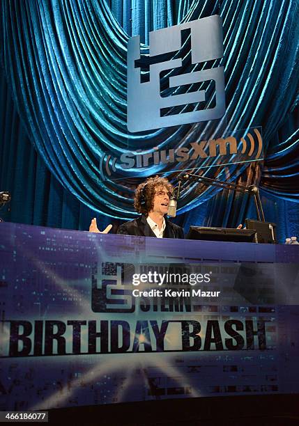 Howard Stern speaks onstage at "Howard Stern's Birthday Bash" presented by SiriusXM, produced by Howard Stern Productions at Hammerstein Ballroom on...