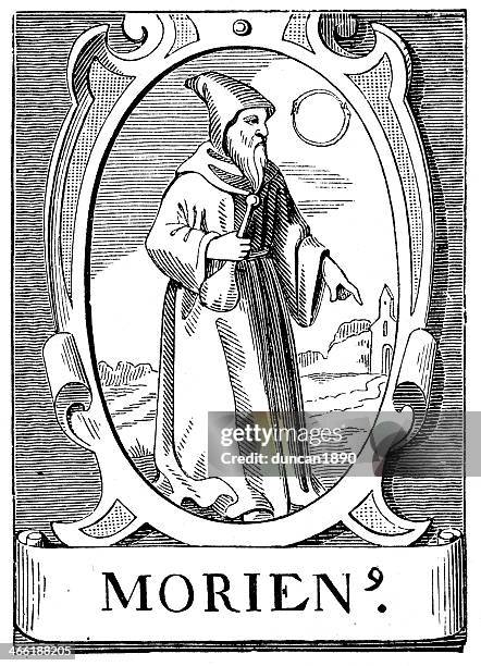 stockillustraties, clipart, cartoons en iconen met the alchemist morienus - middeleeuwse muziek en renaissancemuziek