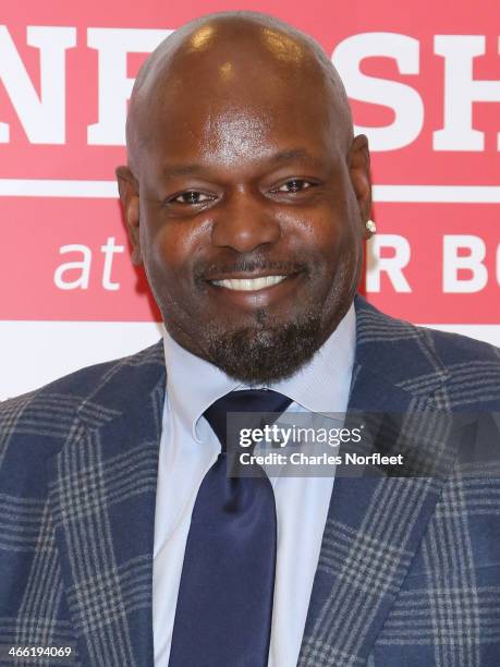 Hall of Famer and all-time rushing leader, Emmitt Smith visits Macy's Herald Square on January 31, 2014 in New York City.