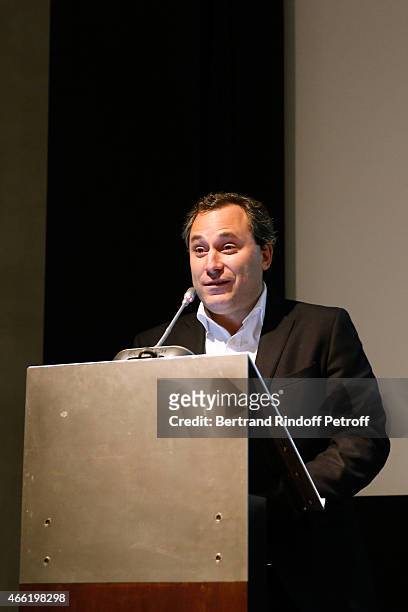 Producer of the Opera Benjamin Patou attends the Opera 'La traviata', 'Opera en plein Air 2015' : Press Conference. Held at Invalides on March 13,...