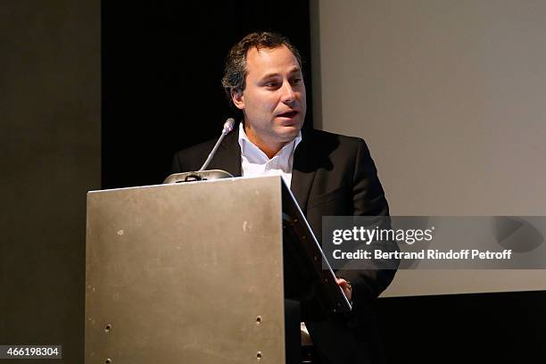 Producer of the Opera Benjamin Patou attends the Opera 'La traviata', 'Opera en plein Air 2015' : Press Conference. Held at Invalides on March 13,...