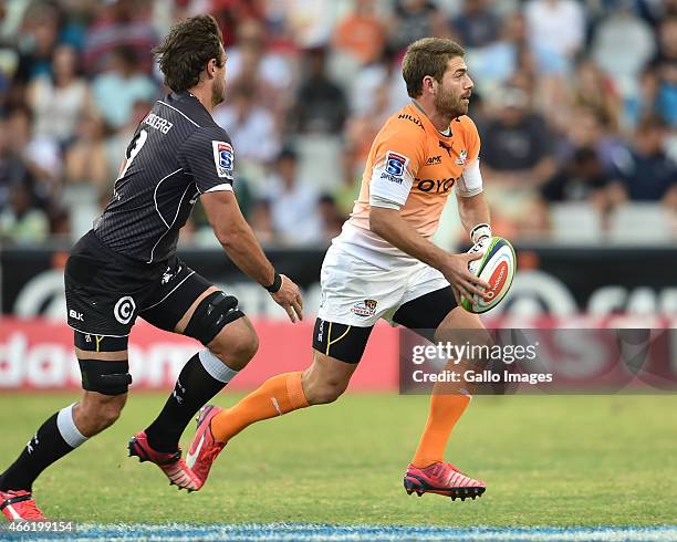 Willie le Roux of the Cheetahs during the Super Rugby match between Toyota Cheetahs and Cell C Sharks at Free State Stadium on March 14, 2015 in...