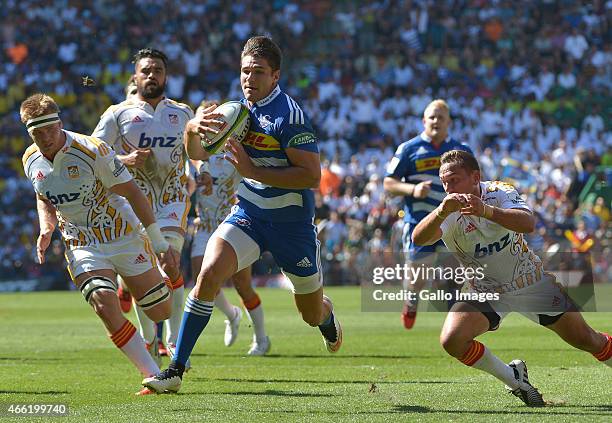 Kobus van Wyk of the Stormers during the Super Rugby match between DHL Stormers at Chiefs at DHL Newlands on March 14, 2015 in Cape Town, South...