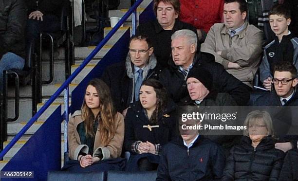 Former Leicester city manager Martin O'Neill watches on from King Power stands during the Barclays Premier League match between Leicester City and...