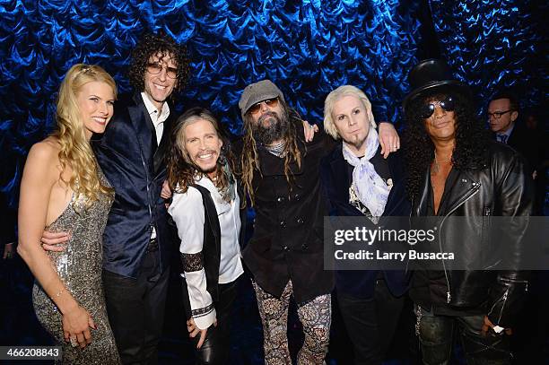 Beth Ostrosky Stern, Howard Stern, Steven Tyler, Rob Zombie, John 5 and Slash attend "Howard Stern's Birthday Bash" presented by SiriusXM, produced...