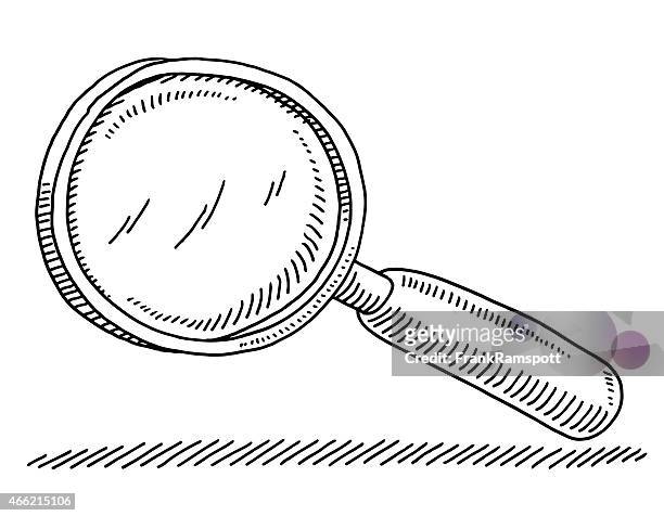 magnifying glass drawing - magnifying glass stock illustrations