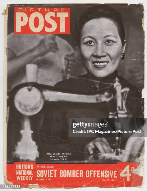 The cover of the 3rd October 1942 issue of Picture Post magazine, featuring a portrait of the First Lady of the Republic of China , Soong Mei-ling ,...