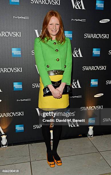 Olivia Inge arrives at the Alexander McQueen: Savage Beauty VIP private view at the Victoria and Albert Museum on March 14, 2015 in London, England.