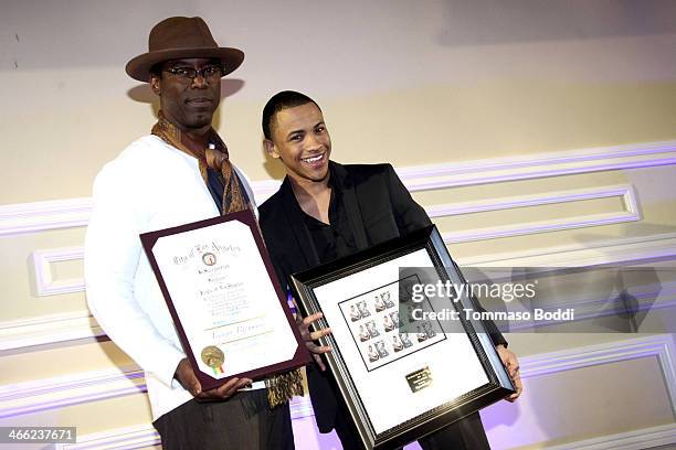 Actors Isaiah Washington and Tequan Richmond attend the 5th Annual African American Film Critics Association Awards at Taglyan Cultural Complex on...