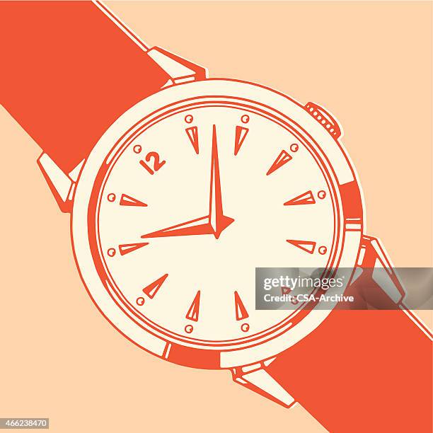 ilustraciones, imágenes clip art, dibujos animados e iconos de stock de reloj de pulsera - reloj de pulsera