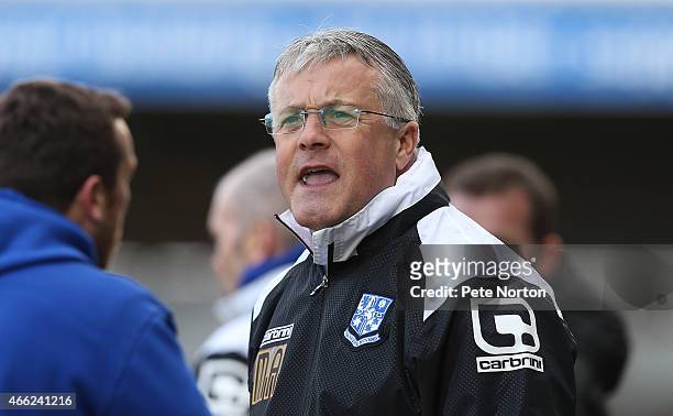 Tranmere Rovers manager Micky Adams gives instructions during the Sky Bet League Two match between Northampton Town and Tranmere Rovers at Sixfields...