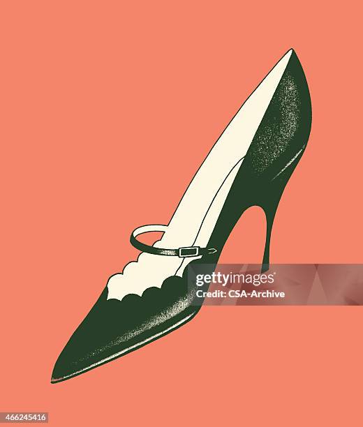 fancy high heel shoe - high heels stock illustrations