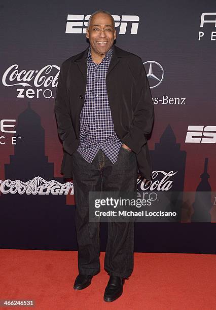 Sports journalist John Saunders attends ESPN The Party at Basketball City - Pier 36 - South Street on January 31, 2014 in New York City.