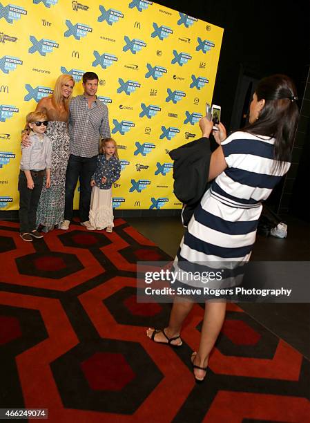 Actor Tucker Bernon with family Ashley Bernon, Skylar Bernon and Paul Bernon attend the premiere of "Results" during the 2015 SXSW Music, Film +...