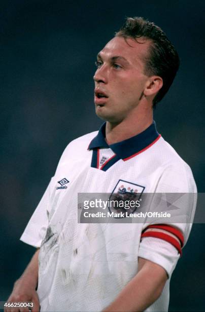 May 1993 - World Cup Qualifier - Poland v England - David Platt of England.