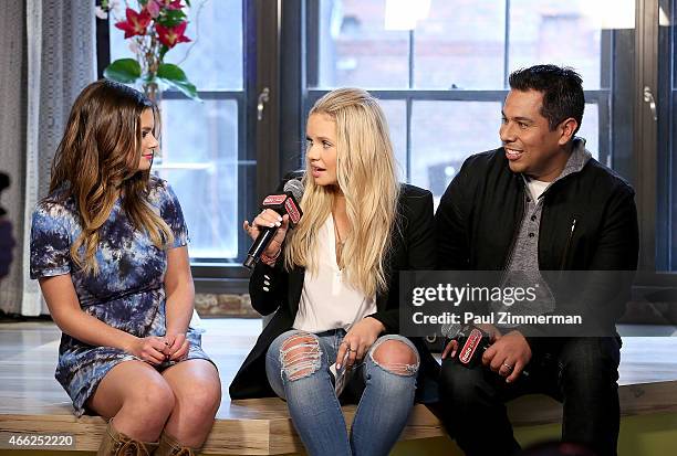 Jacquie Lee, Alli Simpson and Ernie D attend Radio Disney's "On The Road To The RDMAs" concert for fans at YouTube Space on March 14, 2015 in New...