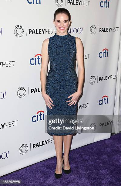 Actress Danielle Panabaker attends the 'Arrow' & 'The Flash' event at The Paley Center For Media's 32nd Annual PALEYFEST LA at the Dolby Theatre on...