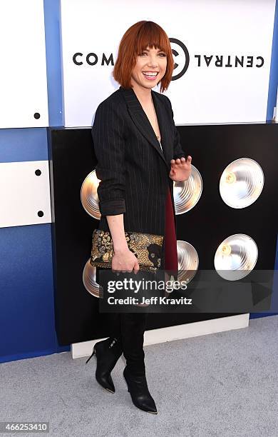 Recording artist Carly Rae Jepsen attends The Comedy Central Roast of Justin Bieber at Sony Pictures Studios on March 14, 2015 in Los Angeles,...