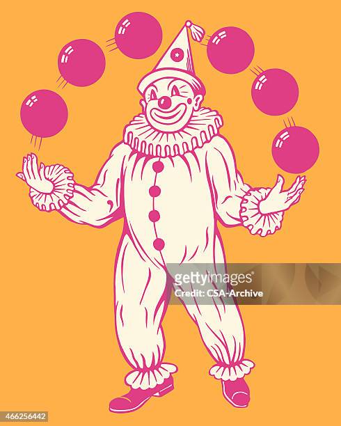 juggling clown - clown stock illustrations