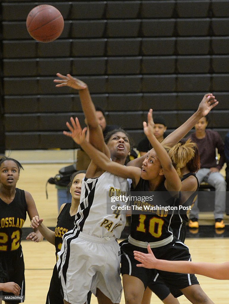 Gwynn Park C Ashanti Freeland blocks a shot by Crossland G Treasure