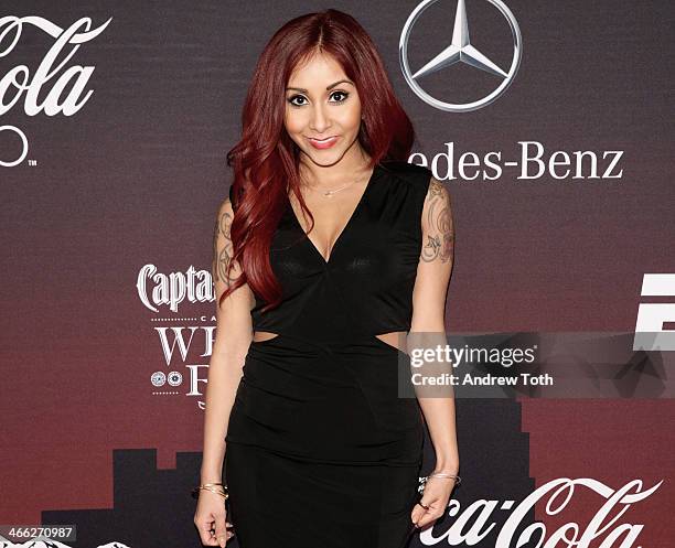 Nicole "Snooki" Polizzi attends 2014 ESPN The Party at Pier 36 on January 31, 2014 in New York City.