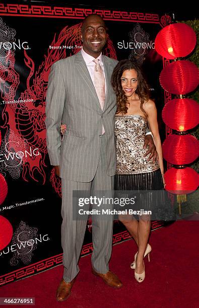 John Salley and his wife Natasha Duffy attend Sue Wong Hosts Party Celebrating The Chinese New Year - Year Of The Horse at The Cedars on January 31,...