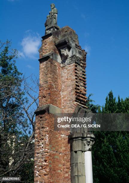 Remains of the Urakami Cathedral after the atomic bomb on August 9 Nagasaki, Japan.