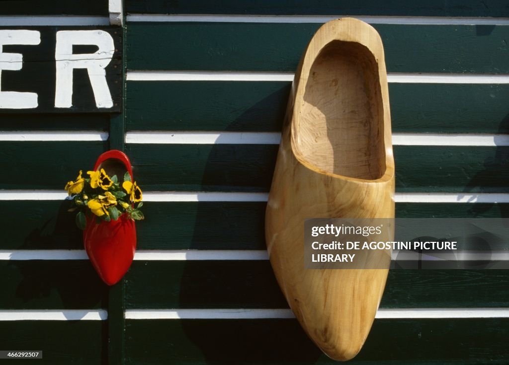 Typical wooden handcrafted clogs...