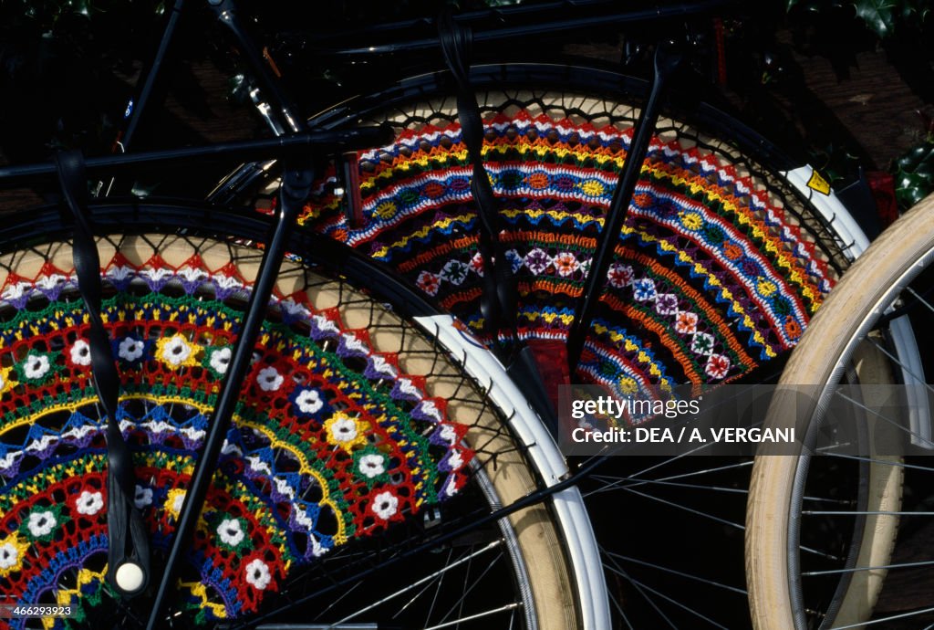 Embroidered bicycle wheel cover...