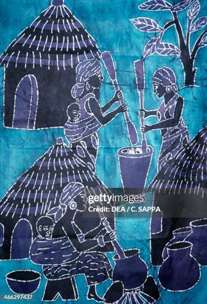 Cloth made using the batik technique, Togo handicrafts.