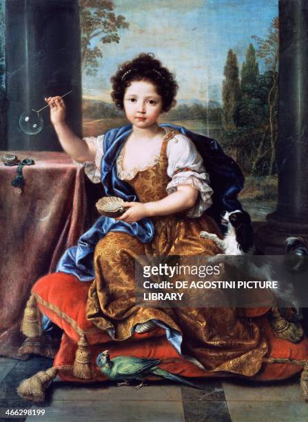 Portrait of Louise Marie Anne de Bourbon or Mademoiselle de Tours , painting by Pierre Mignard , oil on canvas, 132x96 cm.