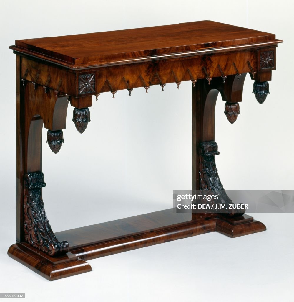 Rectangular Neo-Gothic style console table