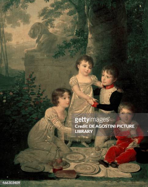 The four children of Joachim Murat and Caroline Bonaparte , 1808-1809, painting by Jean Baptiste Isabey , oil on panel.
