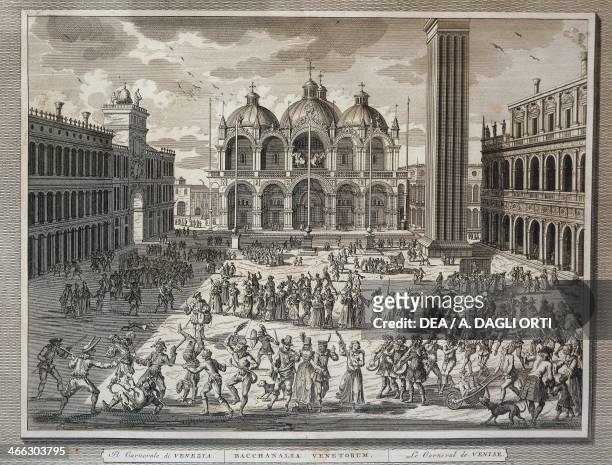 Carnival in St Mark's Square in Venice, 1757. Italy, 18th century.
