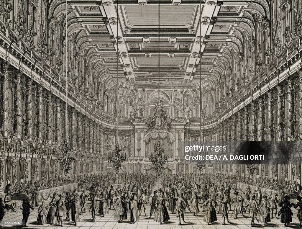 Interior of hall of Riding School of Vienna