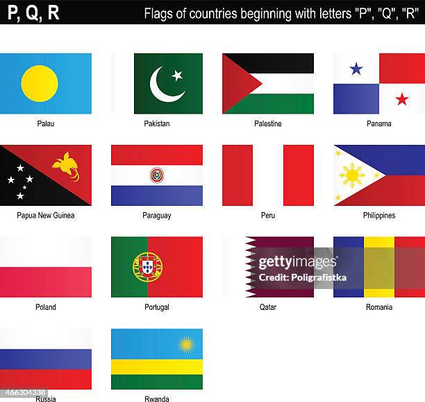 flags of countries - "p", "q", "r" - philippines flag stock illustrations
