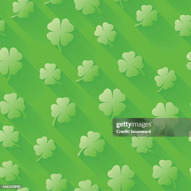 st. patrick's day seamless background - clover pattern stock illustrations