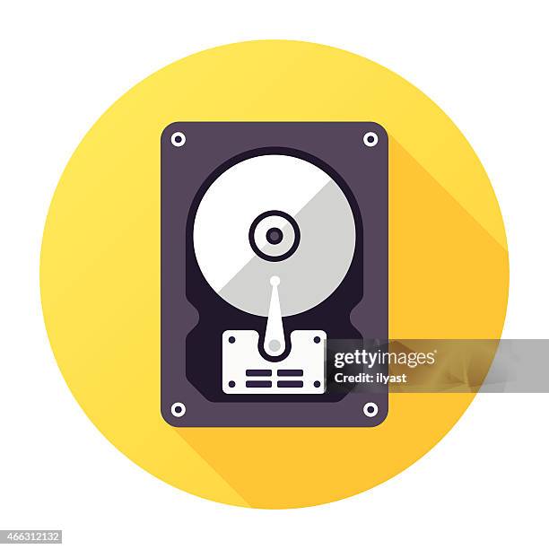 ilustraciones, imágenes clip art, dibujos animados e iconos de stock de disco icono de ordenador - hard drive