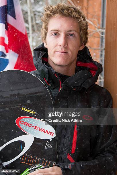 Team GB snowboarder Ben Kilner is seen infront of the Great Britain flag on 17 December, 2012 in Frisco, Colorado.