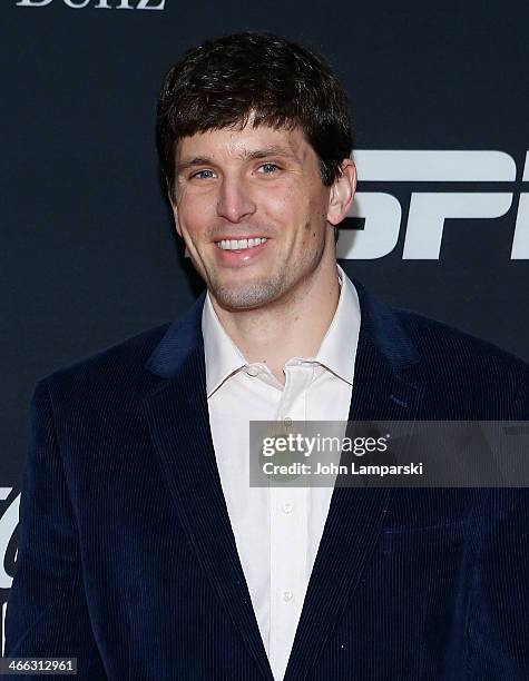 Player Hunter Hillenmeyer attends 2014 ESPN The Party at Pier 36 on January 31, 2014 in New York City.