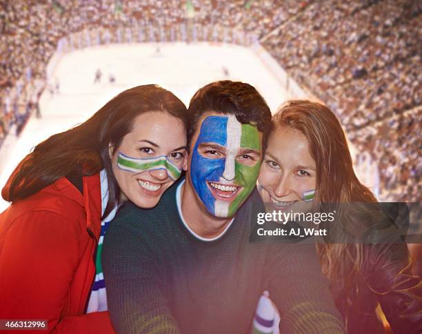 good times together - hockey fan stock pictures, royalty-free photos & images