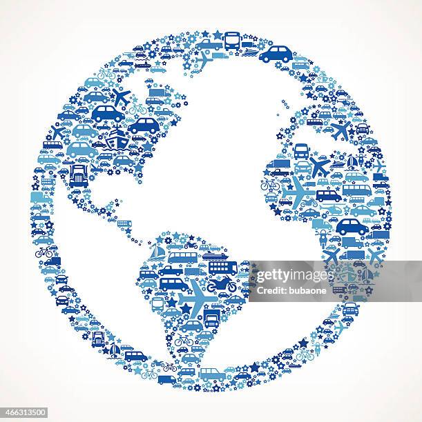 world map globe on transportation interface icon pattern - metro train side view stock illustrations